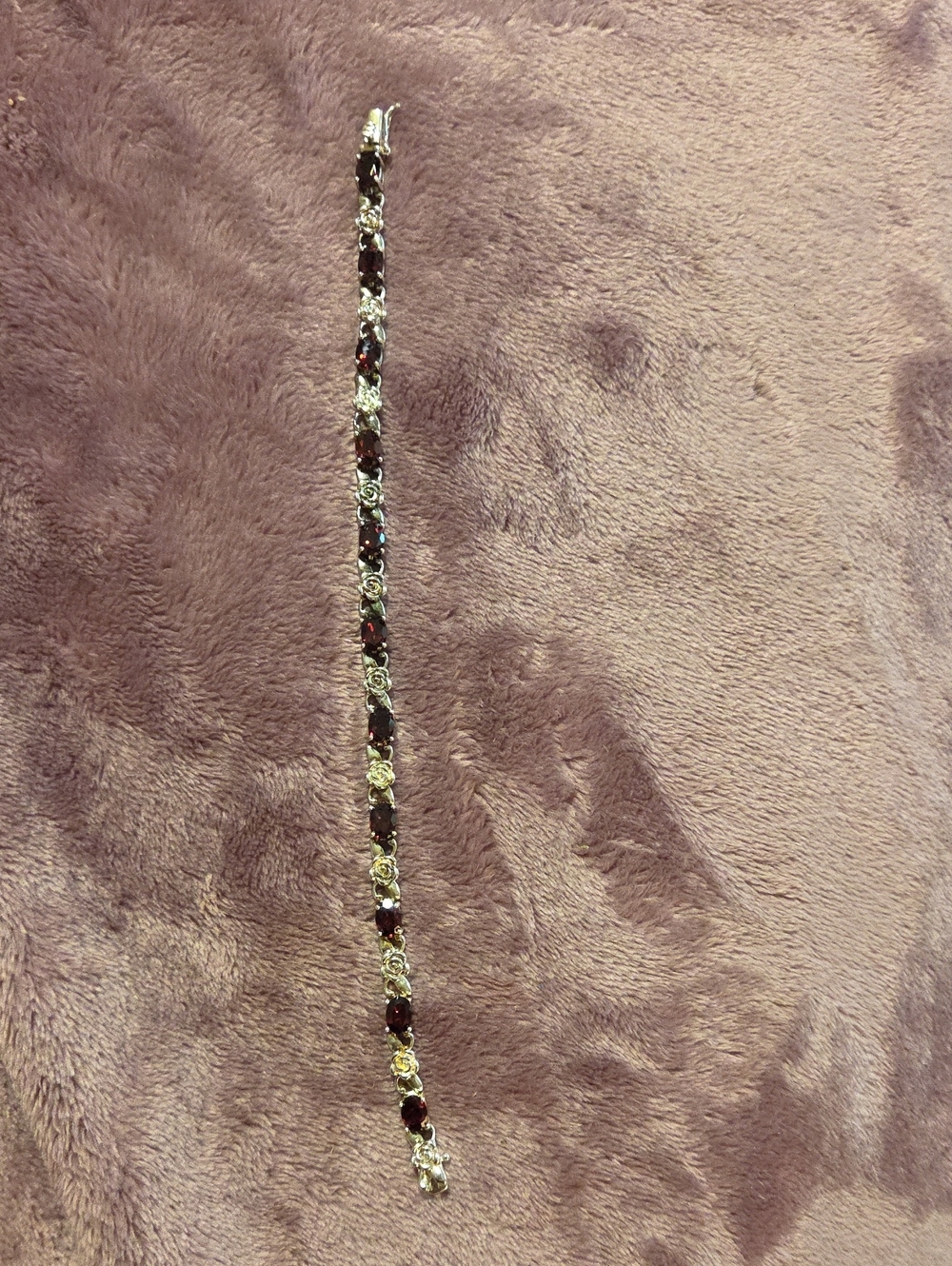 Elegant Garnet and Silver Tennis Bracelet - Women Jewelry Bracelets 925 Silver
